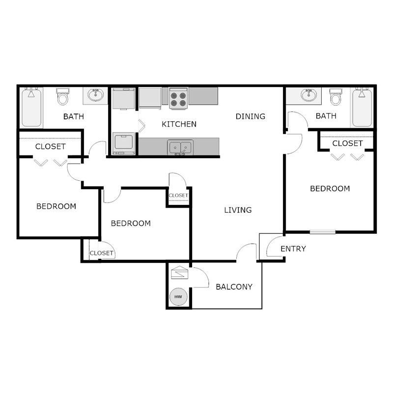Floor Plans Cottonwood Apartments Liberal, Kansas A PRE/3 Property